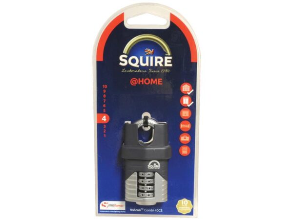 Squire 40CS COMBI Hængelås Combi m/kodelås , Bredde (mm): 40mm (Sikkerhedsklasse: 4)
