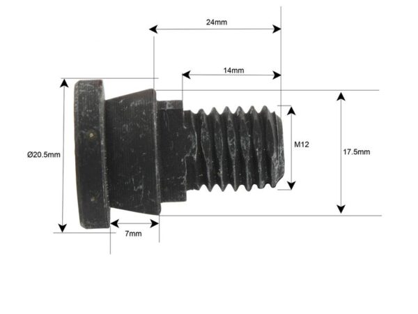 Knivboltsæt- M12x24mm - Passer til Pottinger Passer til: 119013