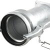 Kobling m/flange og lukkebeslag - Lang - Hun 6'' (159mm) x 6'' (150mm) (galvaniseret)