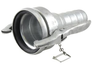 136636_pic1 Kobling m/slangestuds og lukkebeslag - Hun 6'' (159mm) x4'' (102mm) (galvaniseret)