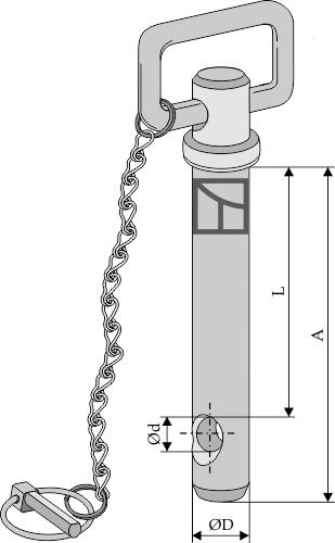 Trækbolt med kæde og ringsplit