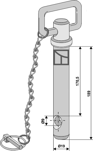 Trækbolt med kæde og ringsplit