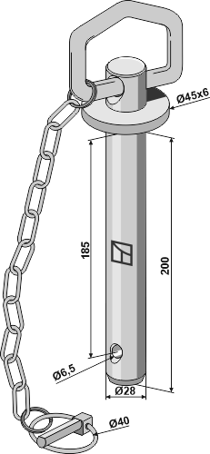 Trækbolt med kæde og ringsplit