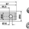 Bolt for liftarm Cat.III