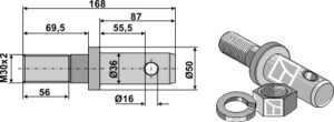 14-36-30ce Bolt for liftarm Cat.III