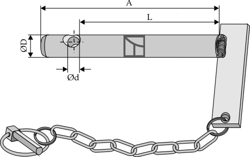 Trækbolt med kæde og ringsplit