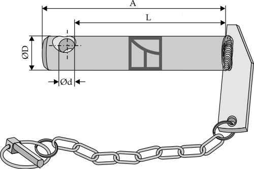 Trækbolt med kæde og ringsplit