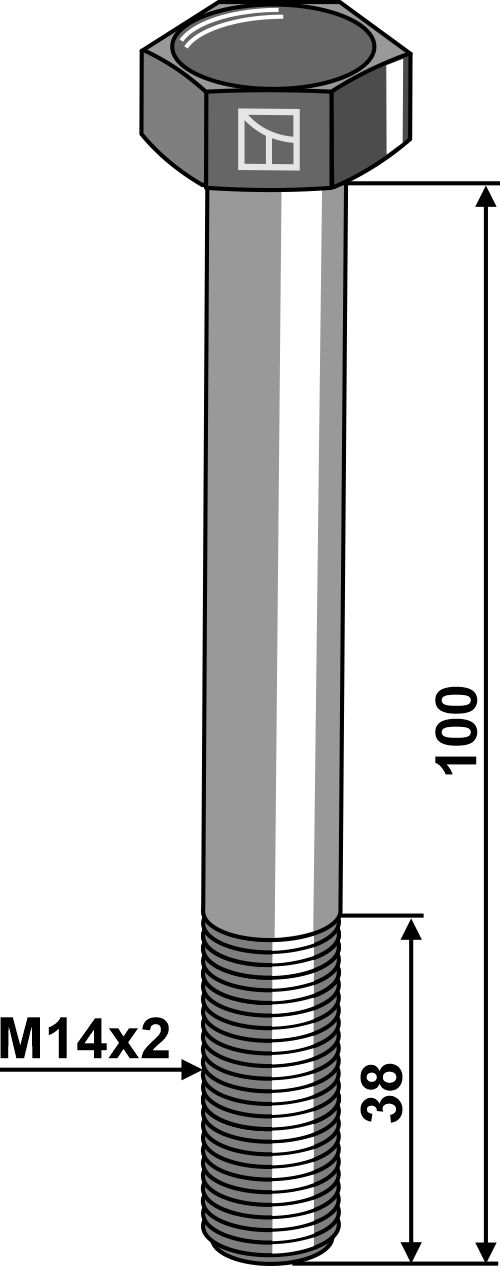 Bolt M14x2x100 u. møtrik