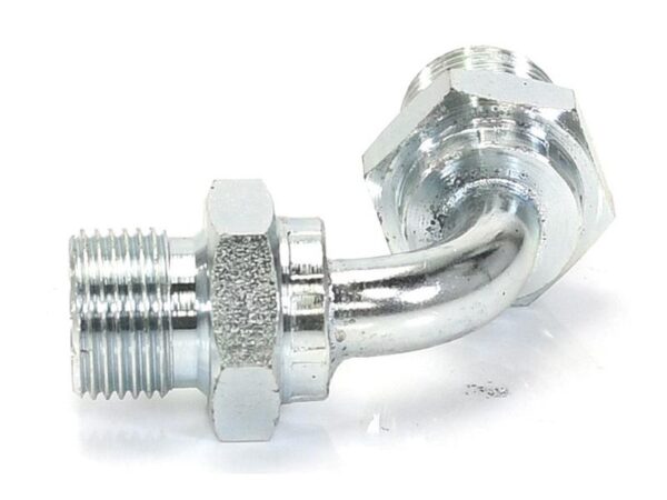 Hydraulikadapter 3/8'' BSP Han x 3/8'' BSP Han 90° Bøjning