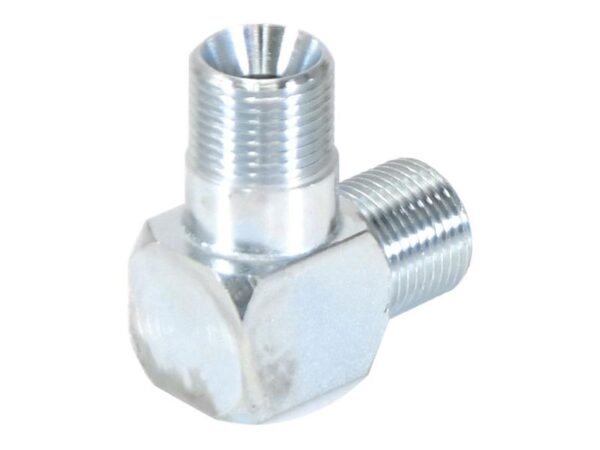 Hydraulikadapter 3/8'' BSP Han x 3/8'' BSP Han 90° Kompakt udstødningsbøjning