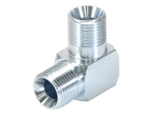 Hydraulikadapter 1/2'' BSP Han x 1/2'' BSP Han 90° Kompakt udstødningsbøjning