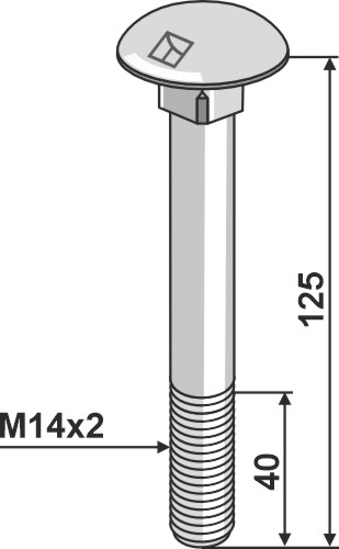 Bolt M14x2x125 - 10.9 galvaniseret