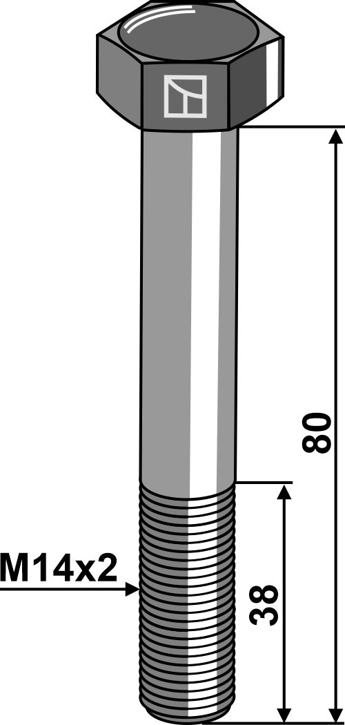 Bolt M14x2x80 u. møtrik