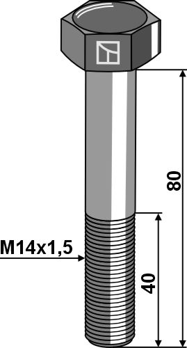 148096010 Bolt M14x1,5x80 u. møtrik