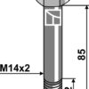 Springbolt M14x2x85 - 10.9 u. møtrik