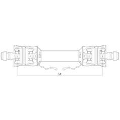 Weasler PTO Aksel (WWCV), (Lz) Længde: 1010mm, 1 3/8'' x 6 Spline 80° W.A. Auto Lock til1 3/8'' x 6 Spline 80° W.A. Auto Lock
