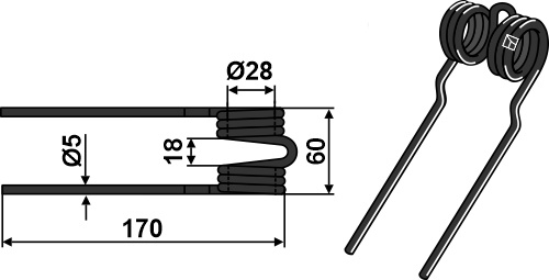 Pick up fjeder Ø5