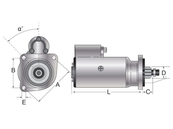 Starter - 12V, 3.2KW (Sparex)