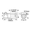 PTO Adapter - Hul Ø15/16'' x Spliner indv 1 3/8'' - 6 med Møtrik.