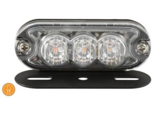 152727_pic1 LED Slimline Blitzlygte, Interference: kl. 3, Funktion: enkelt blitz, dobbelt blitz, 12-24V
