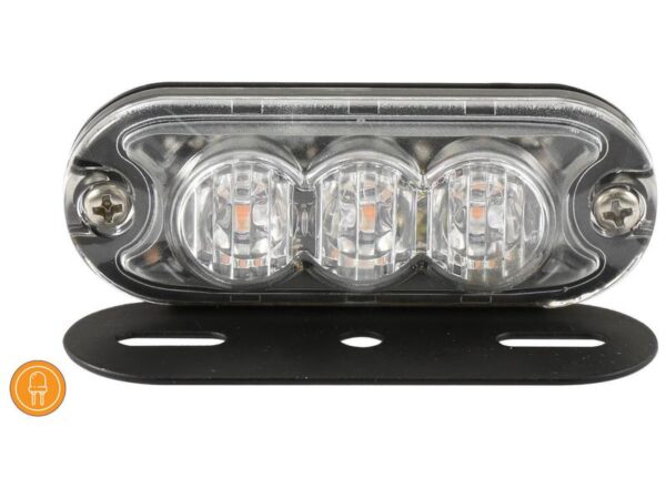 LED Slimline Blitzlygte, Interference: kl. 3, Funktion: enkelt blitz, dobbelt blitz, 12-24V