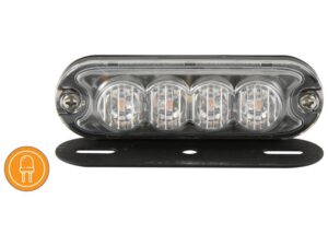 LED Slimline Blitzlygte, Interference: kl. 3, Funktion: enkelt blitz, dobbelt blitz, 12-24V