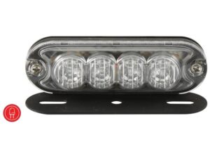152730_pic1 LED Slimline Blitzlygte, Interference: kl. 3, Funktion: enkelt blitz, dobbelt blitz, 12-24V