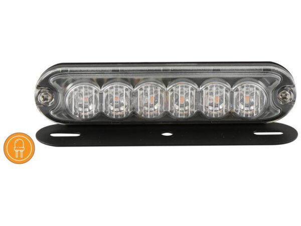 LED Slimline Blitzlygte, Interference: kl. 3, Funktion: enkelt blitz, dobbelt blitz, 12-24V