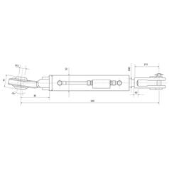 153737_pic10 Liftregulering (hydraulisk) m/slanger (Leveres med: Slanger) - Kugle-Vinklet Ø 22mm - Gaffel Hul Ø 29x60mm - Min. længde: 640mm, Cylinderdiameter: 80mm.