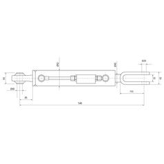 Liftregulering (hydraulisk) m/slanger (Leveres med: Slanger) - Kugle Ø 40mm - Gaffel Hul Ø 28mm - Min. længde: 540mm, Cylinderdiameter: 70mm.