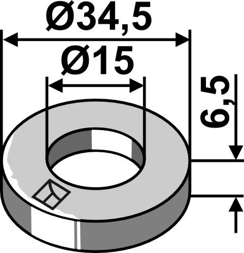 Skive Ø34,5x6,5xØ15 - HV15