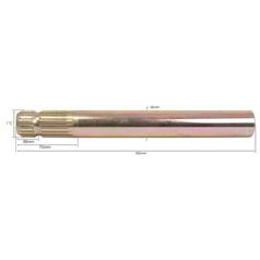 PTO Spline Aksel - 1 3/8'' - 6 Spline, Længde: 300mm