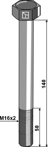 1614093110 Bolt M16x2x140 u. møtrik