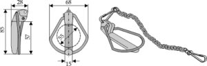 Ringsplit Cat III med kæde