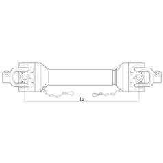 Sparex PTO Aksel - (Lz) Længde: 1010mm, 1 3/8'' x 6 Spline Q.R. til 1 3/8'' x 6 Spline Q.R.