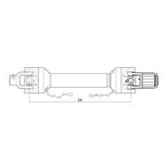 Sparex PTO Aksel - (Lz) Længde: 1010mm, 1 3/8'' x 6 Spline Q.R. til 1 3/8 x 6 Spline Ratchet Clutch