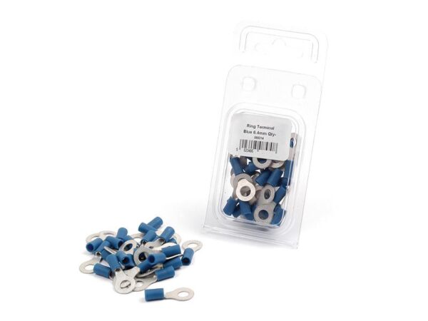 Kabelsko (øje), Double Grip, 6.4mm, Blå (1.5 - 2.5mm) (Agripak 25 stk.)