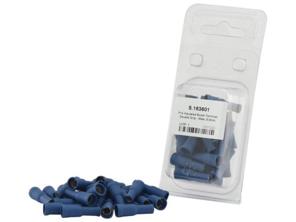 Kabelsko (rund), Double Grip - Hun, 5.0mm, Blå (1.5 - 2.5mm) (Agripak 25 stk.)