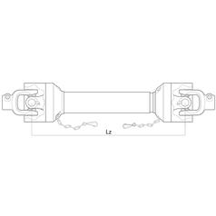 Sparex PTO Aksel - (Lz) Længde: 1010mm, 1 3/8'' x 6 Spline Q.R. til Tapered Yoke 30mm Bore