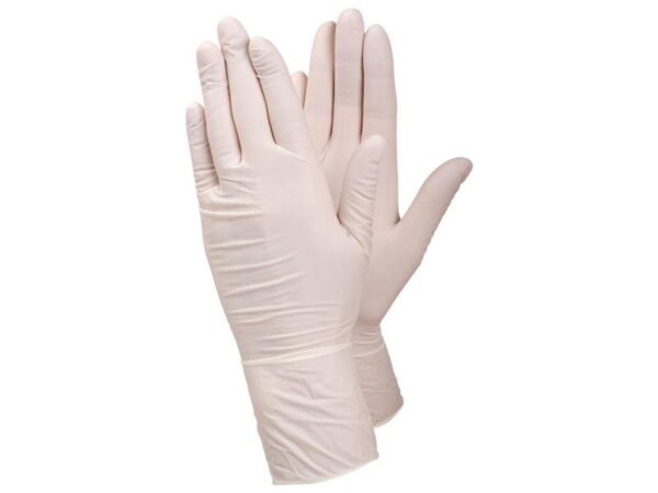 Ejendals Engangshandske Latex (upudret) - 8/M (Antal pr. æske: 100 stk.)