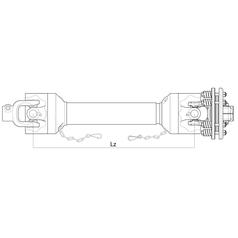 Sparex PTO Aksel - (Lz) Længde: 1010mm, 1 3/8'' x 6 Spline Q.R. til 1 3/8 x 6 Friktionsskive