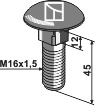 Bræddebolt - M16x1,5x45 - 10.9
