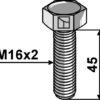 Bolt M16x2x45 u. møtrik - galvaniseret