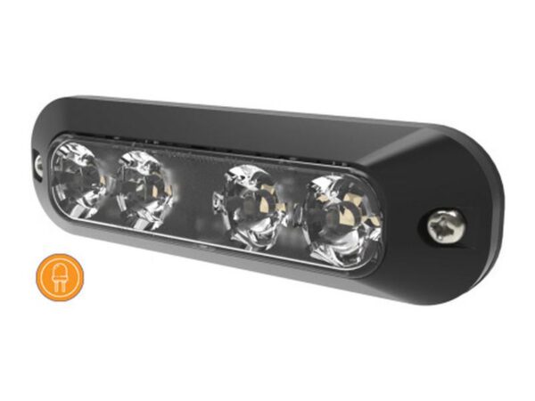 164688_pic1 Blitzlygte LED, 4 LED, Lys Farve: Orange