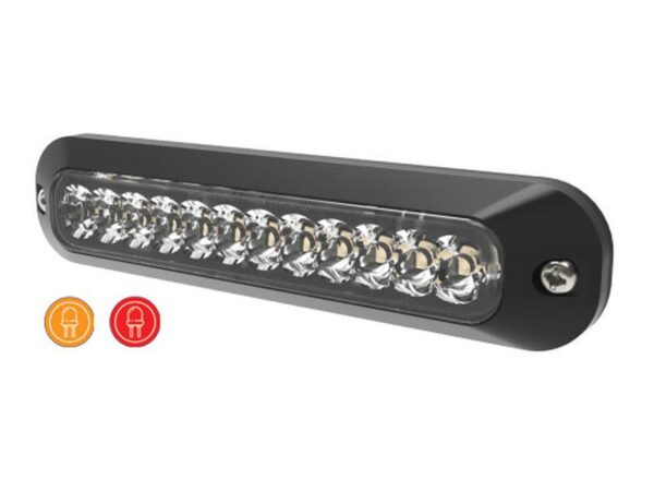 164693_pic1 Blitzlygte LED, 12 LEDs, Lys Farve: Orange / Rød