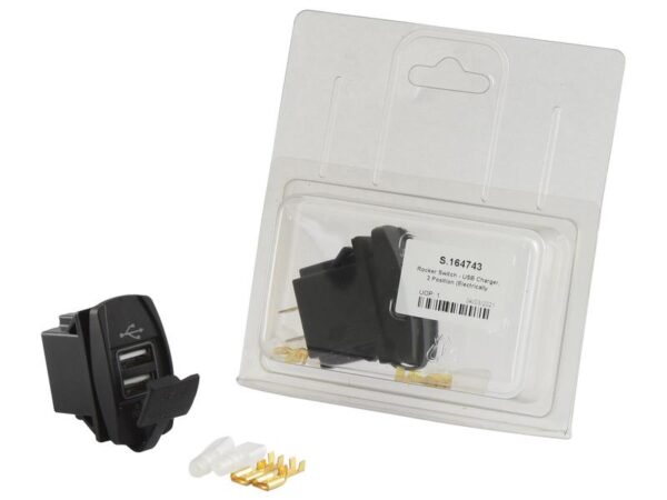 164743_pic1 Kontakt (vippe) - USB Charger, 2 Posities, 1 stk. Agripak