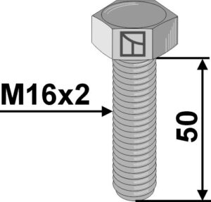 165093310v Bolt M16x2x50 u. møtrik