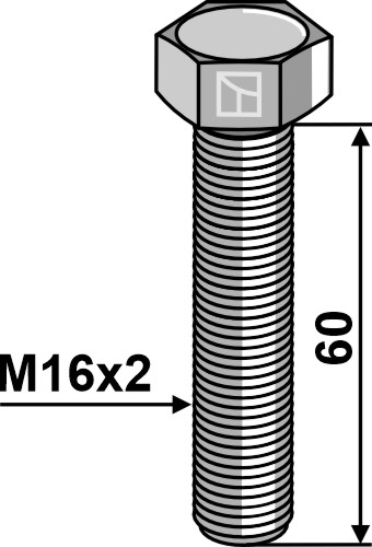 Bolt M16x2x60 u. møtrik