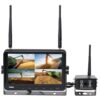 Kamerasystem (trådløs) med 1 x 9'' Digital Wireless 4QUAD split HD monitor with audio and DVR function, 1 x CMOS digital wireless camera with microphone, 1 x Solskærm, 1 x Beslag, 1 x Manual