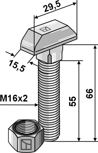 Bolt M16x2